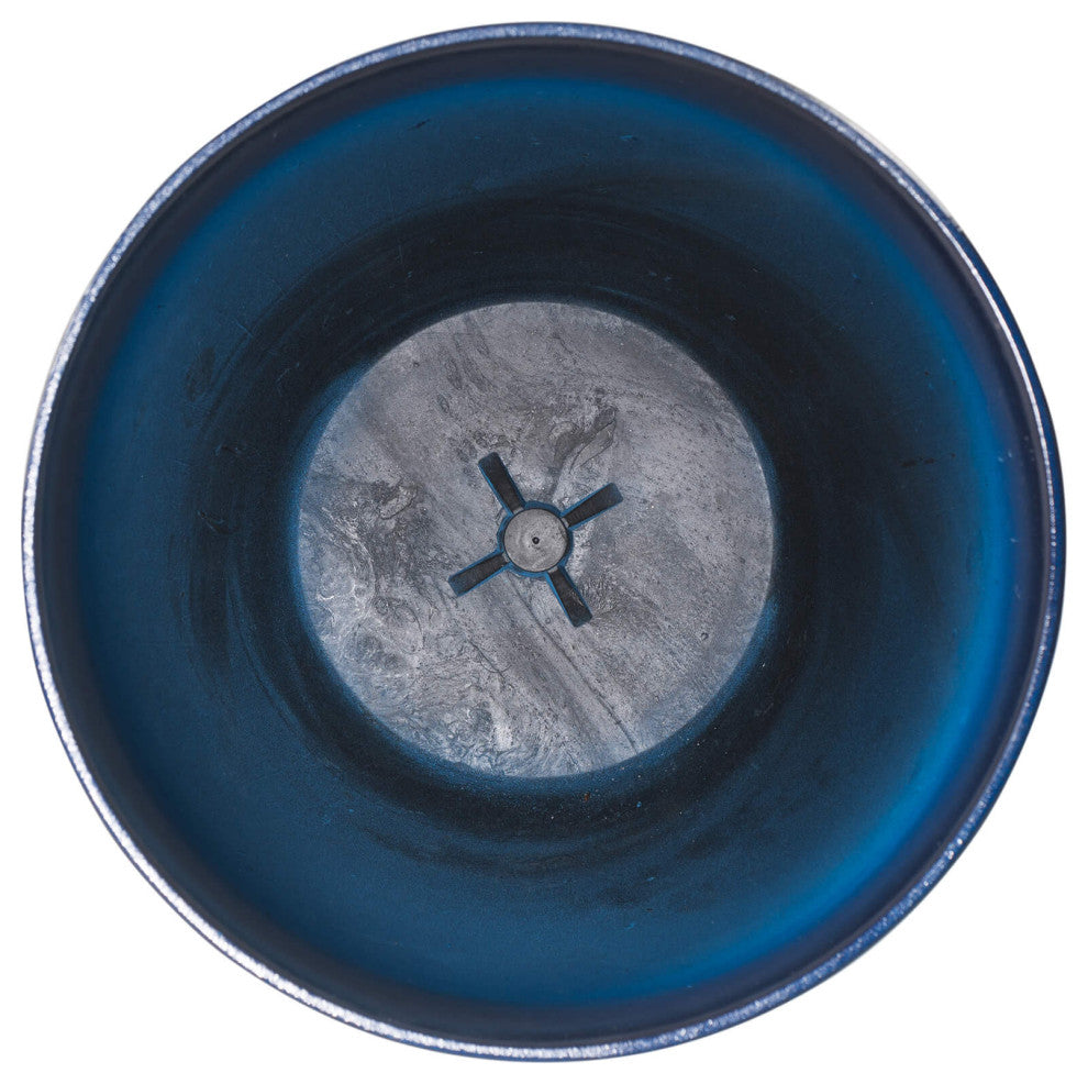 Set of 2 Oversized Eco-Friendly PE Faux Ceramic Planter, Cobalt Blue