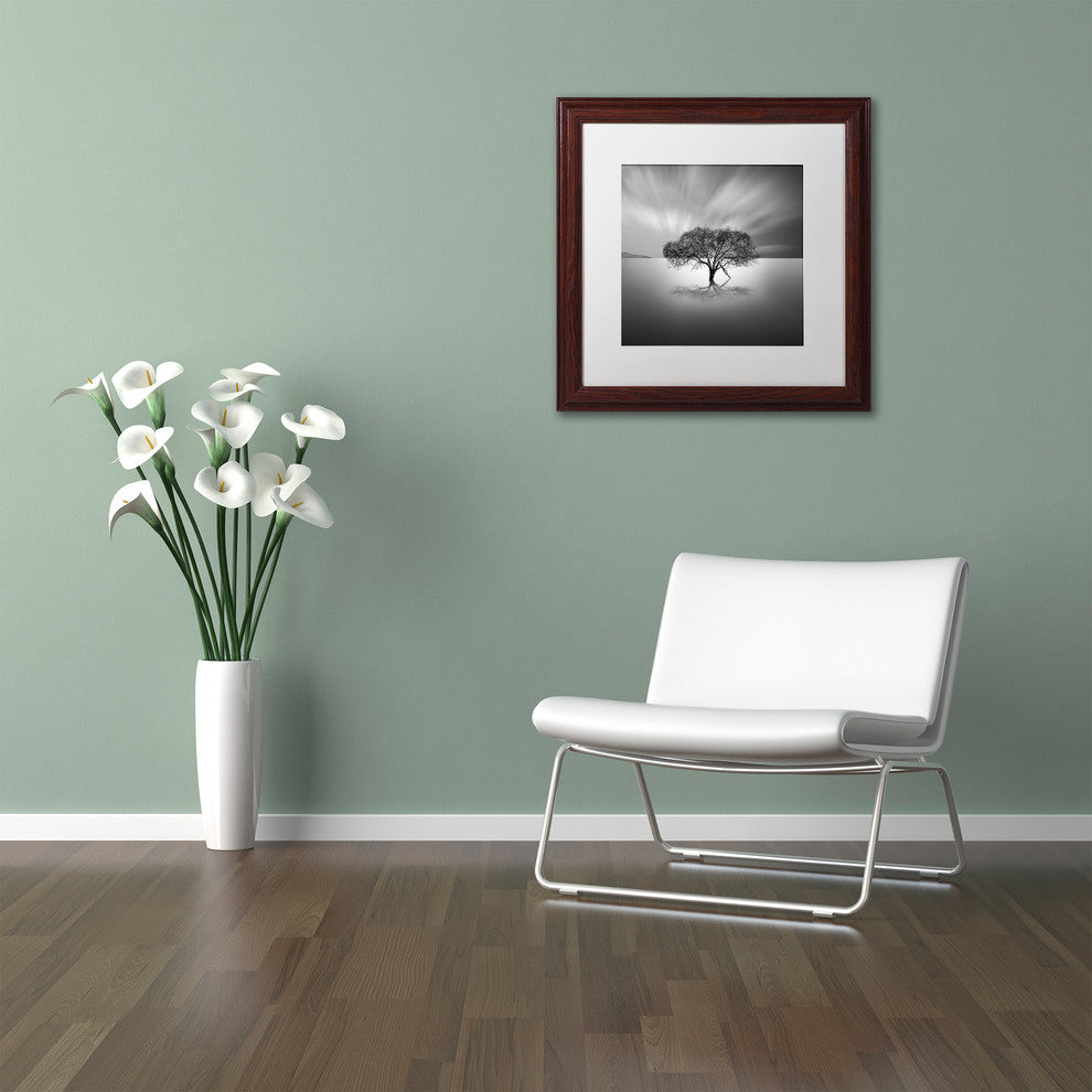 "Water Tree VIII" Matted Framed Canvas Art by Moises Levy