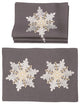 Sparkling Snowflakes Embroidered Double layer 14''x20'' Christmas Placemats, S/4