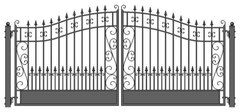 Aleko Iron Dual Swing Gate Venice Style