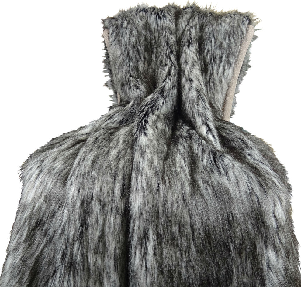 Plutus Faux Siberian Husky Throw Blanket, 70"x90" Twin