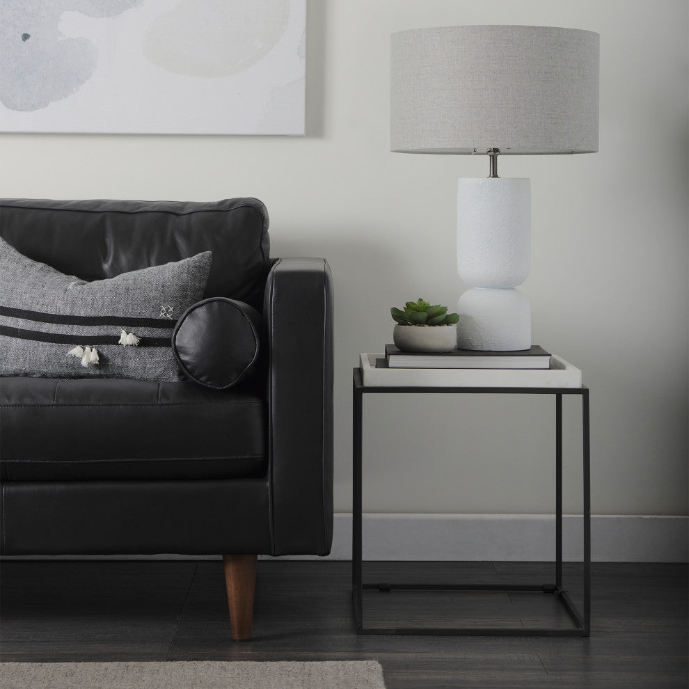 Svend 88Lx38Wx34H Black Leather Sofa