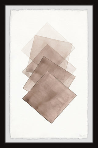 "Five Brown Squares" Framed Painting Print, 30"x45"