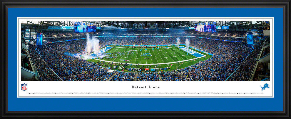 Detroit Lions, 50 Yard Line, Deluxe Frame