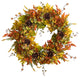 W1239 32 Fall Hydrangea, Ranunculus and Maple Leaf Autumn Artificial Wreath