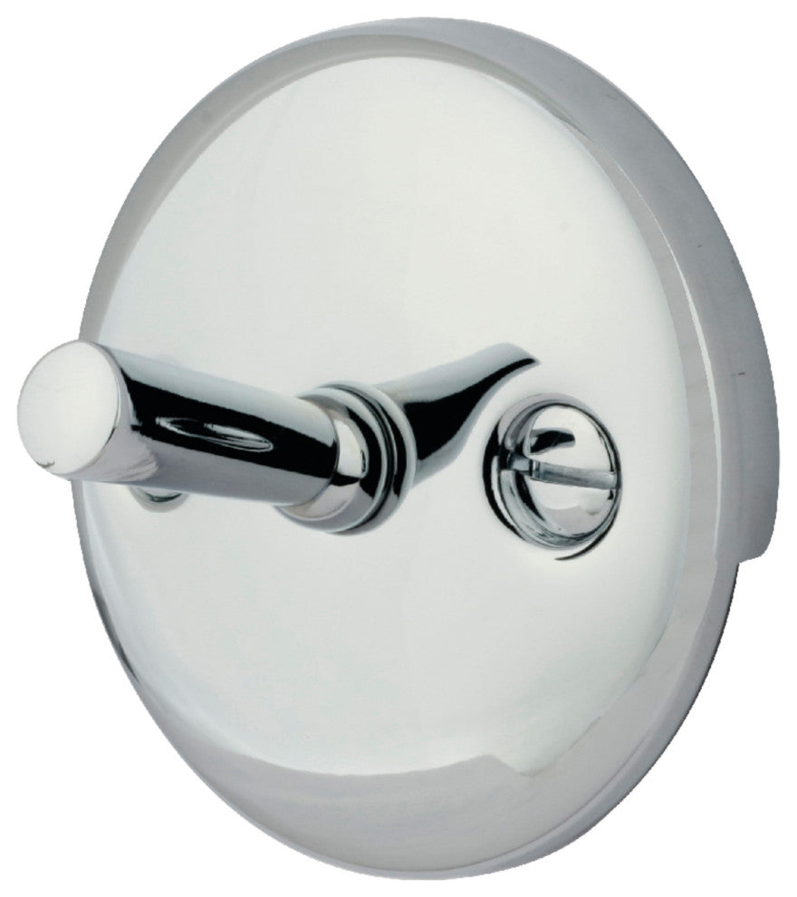 Kingston Brass Round Overflow Plate With Trip Lever, Polished Chrome