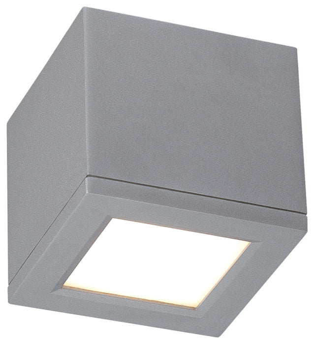 WAC Lighting Rubix 5" Indoor or Outdoor LED Flush Mount, Graphite