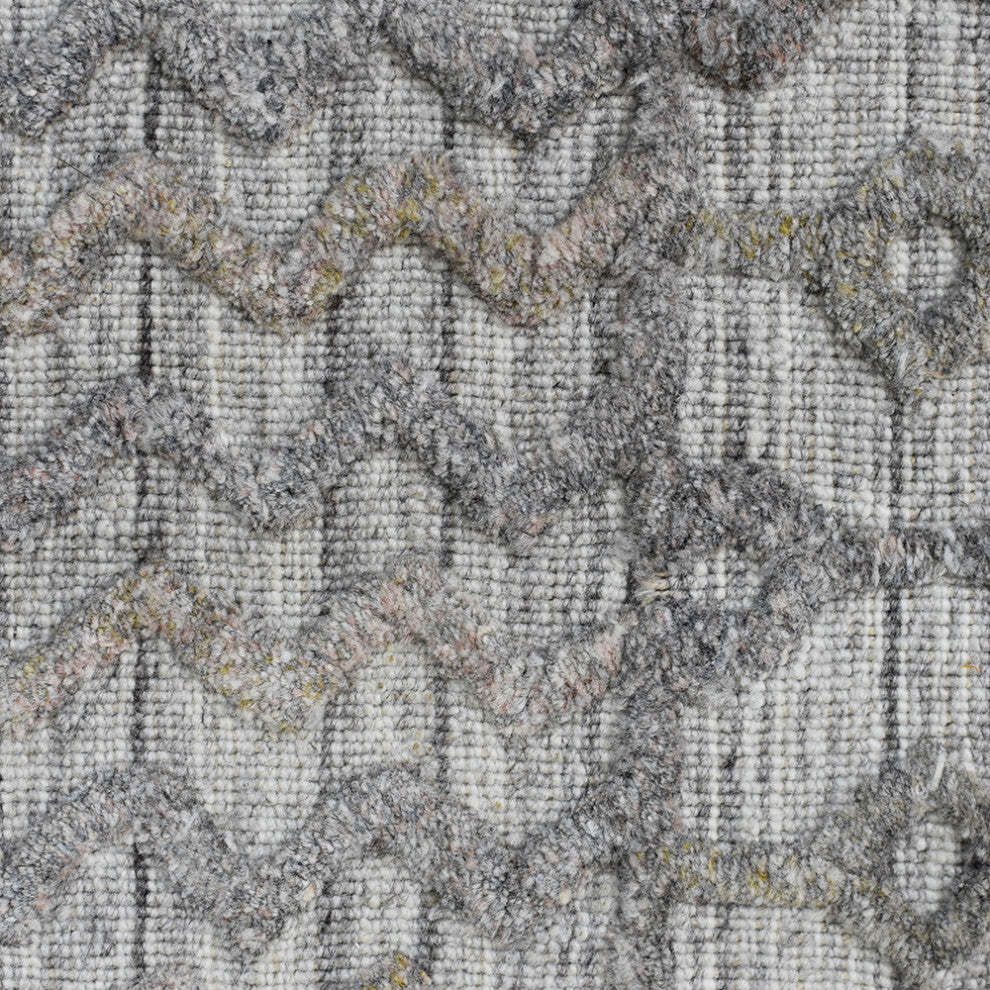 HAND WOVEN FLAT WEAVE KILIM POLYESTER AREA RUGS -Rectangle,Gray,Contemporary, [Rectangle] 4'x6'