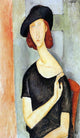 Amedeo Modigliani Jeanne Hebuterne in a Hat, 18"x27" Wall Decal