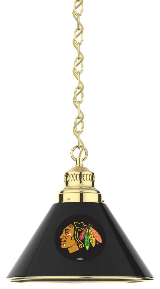 Holland Chicago Blackhawks Pendant Light - Brass Fixture
