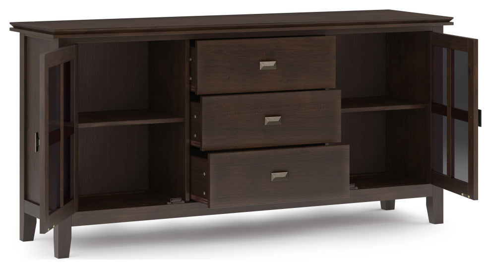 Artisan SOLID WOOD Large Sideboard Buffet in Dark Chestnut Brown