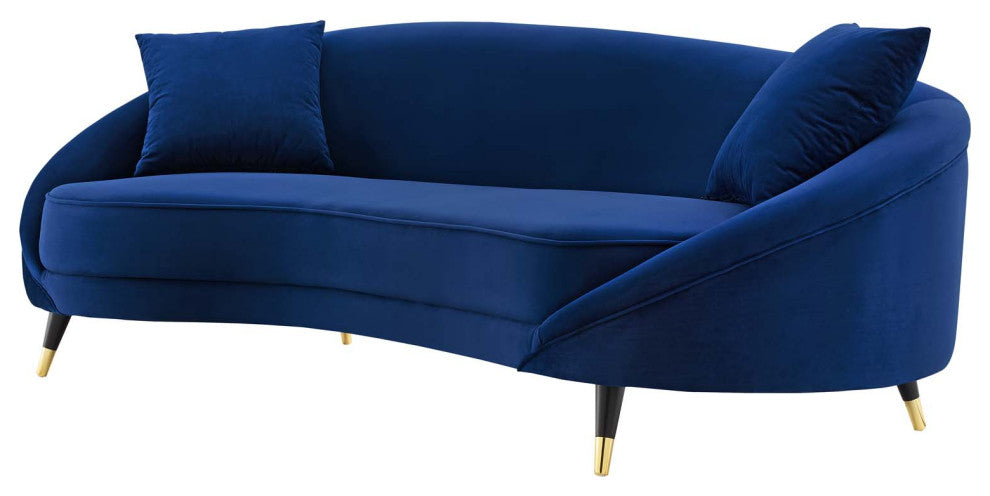 Sofa, Velvet, Blue Navy, Modern, Living Lounge Room Hotel Lobby Hospitality