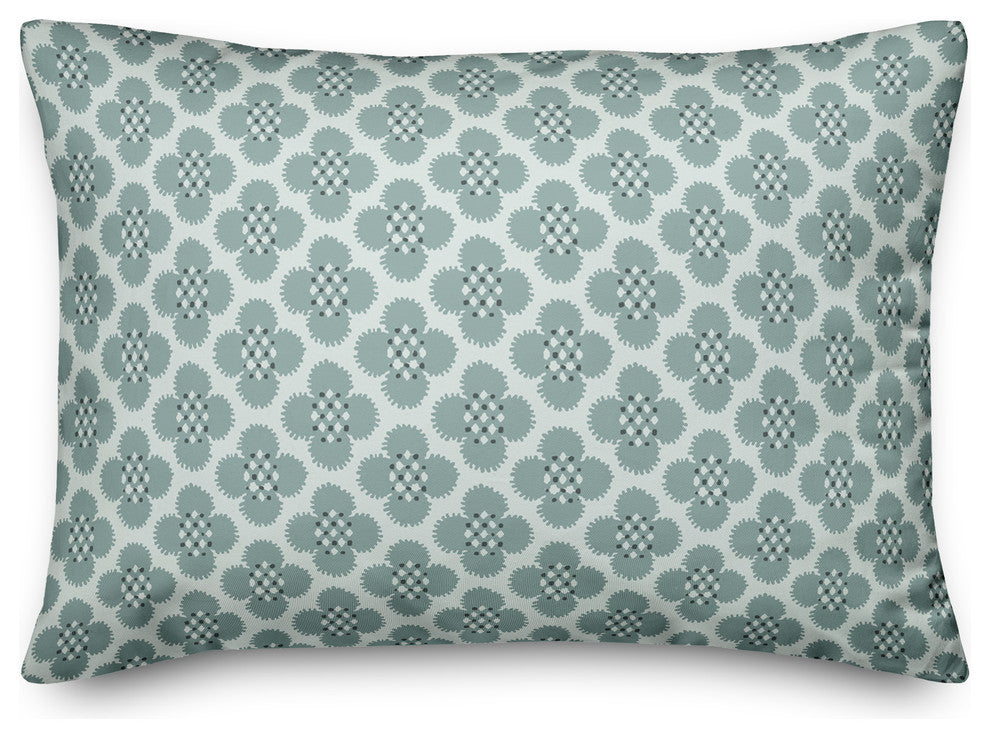 Blue Floral Pattern Throw Pillow