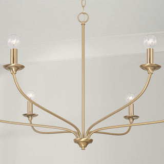Capital Lighting 449961 Dolan 6 Light 40"W Candle Style - Matte Brass
