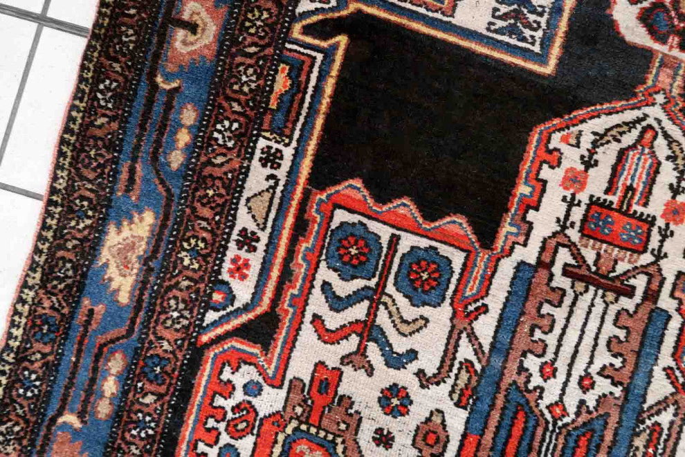 Handmade Antique Persian Malayer Rug 4'x6.5', 123cmx199cm 1920s