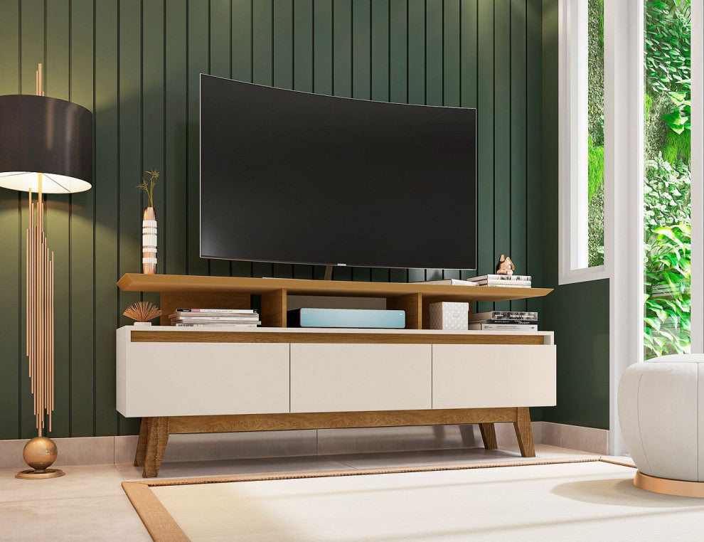 Yonkers 62.99 TV Stand in Off White and Cinnamon