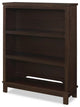 Traditional Bookcase, Pinewood Construction With Open Shelves, Walnut Espresso