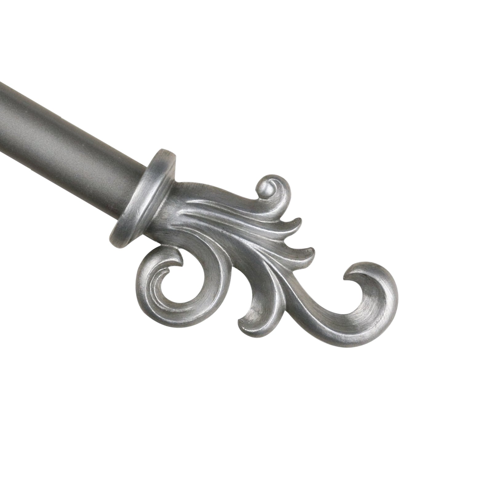 1" Coda Adjustable Curtain Rod, 28"-48", Pewter