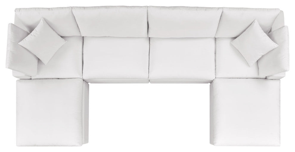 Modular Lounge Sectional Deep Sofa Set, White, Modern, Outdoor Hospitality