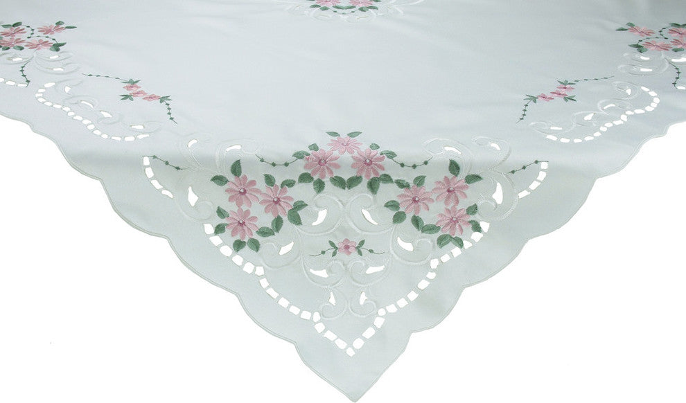 Daisy Collection 34"x34" Table Topper, Rose Red