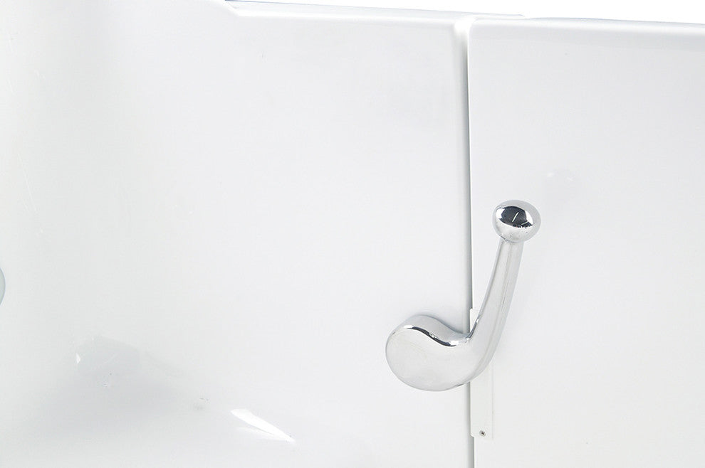 Ella's Bubbles Short Walk-In Soaking Bathtub, White With Right Drain/Door
