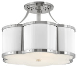Hinkley Chance Medium Semi-Flush Mount, Polished Nickel