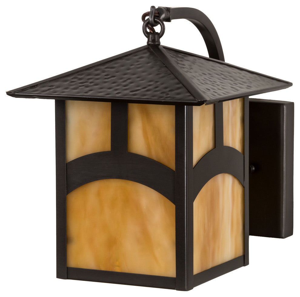 9 Wide Seneca Hill Top Curved Arm Wall Sconce