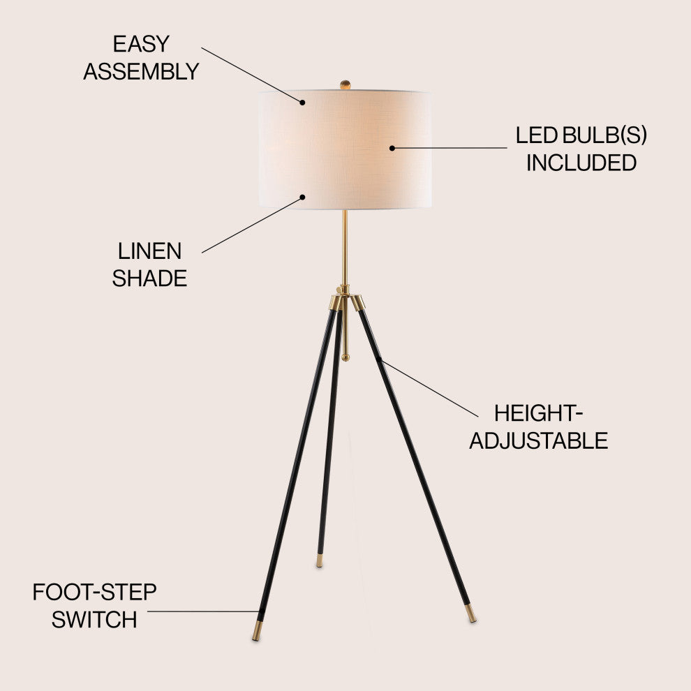 Lucius Adjustable Metal LED Floor Lamp