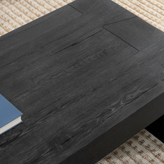 Bristol Cracked Oak Coffee Table, by Kosas Home, Meadow Black