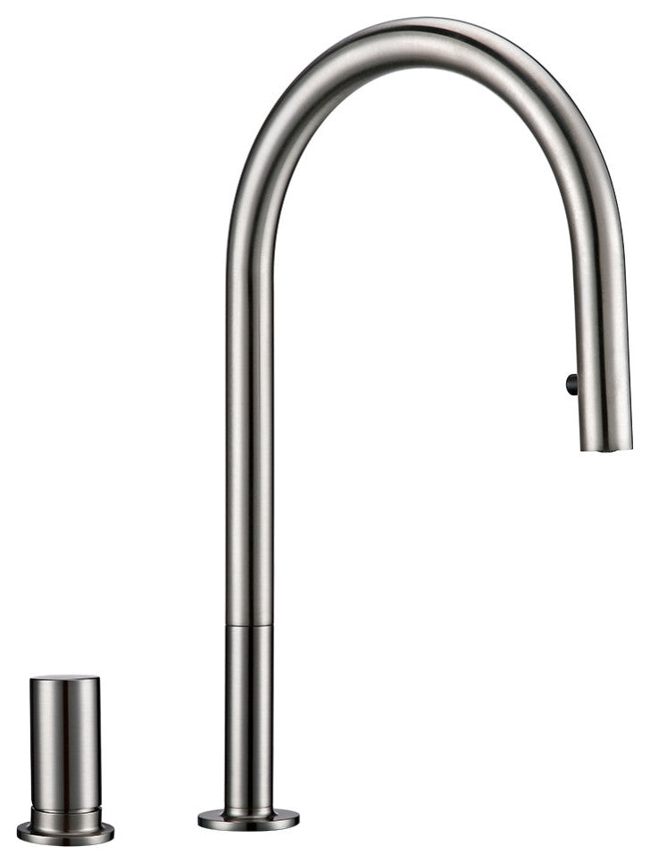Bagnox™ Solid Brass Pull Down Kitchen Sink Faucet, Brushed Nickel