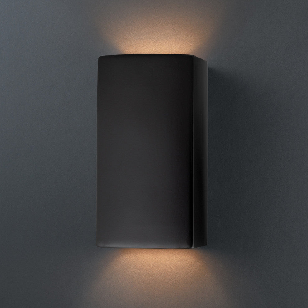 Ambiance, Small Rectangle, Open Top & Bottom Wall Sconce, E26, Incandescent, Carbon Matte Black
