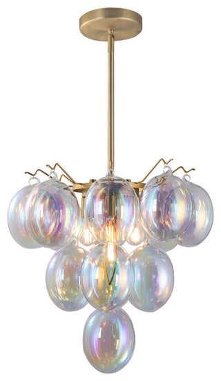Globo - Chandelier - 5-Light - Iridescent Glass/Brass