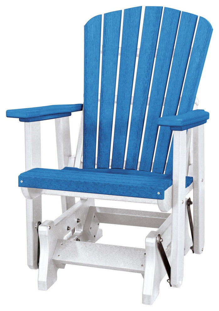 OS Home and Office Model 515BW Fan Back Glider Made, the USA- Blue, White