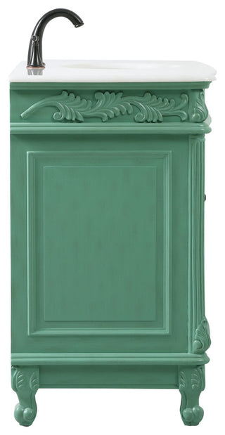 48" Single Bathroom Vanity, Vintage Mint With Ivory White Quartz