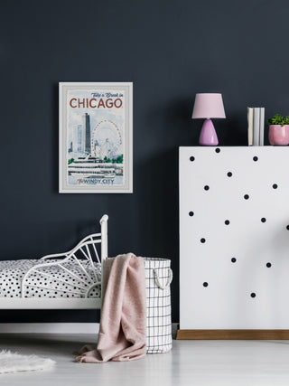 "Take a Break in Chicago" Framed Painting Print, 30x45