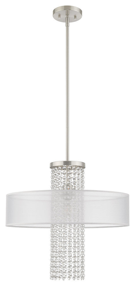 Livex Lighting Brushed Nickel 1-Light Pendant Chandelier