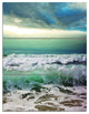 "Green Foaming Waves and Blue Sky" Metal Wall Art, 3 Panels, 28"x36"
