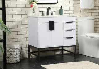 Home Living 22" Modern White-Light Bathroom Vanity