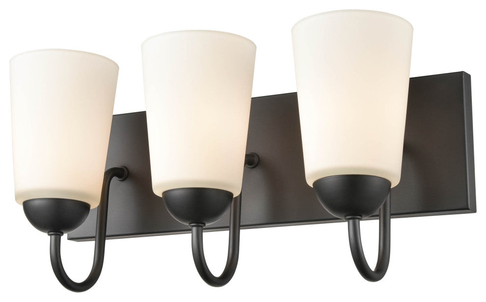 Ivey Lake Collection 3-Light 16" Matte Black Bathroom Vanity Light