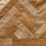 Cowhide Patchwork Rug, Plutus, Taupe, 10'x14'