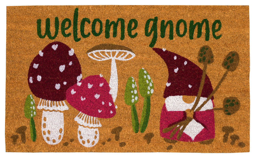 Natura Welcome Gnome Outdoor Mat Natural 1'6"x2'6"
