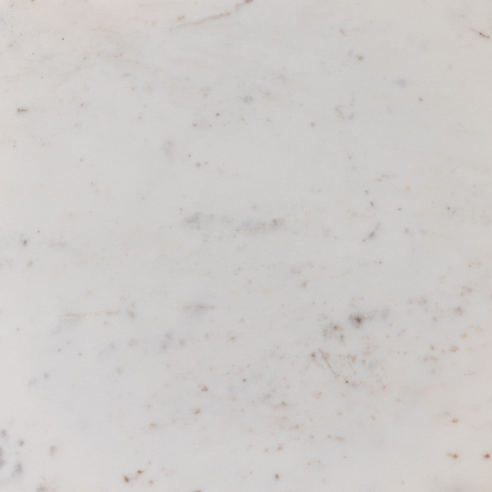 Terrell Round End Table-Plsh White