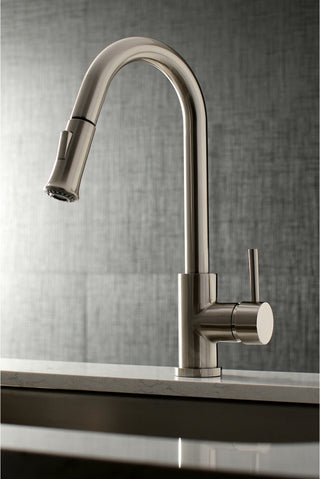 Gourmetier Pull-Down Kitchen Faucet, Brushed Nickel