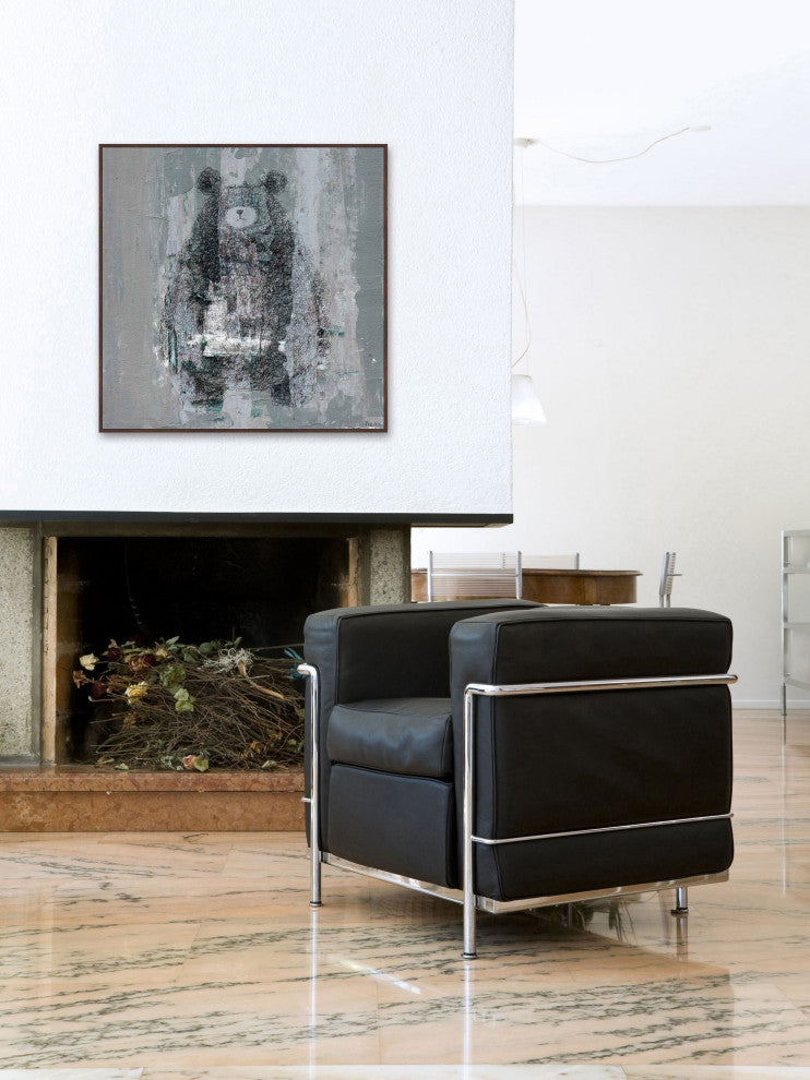 "Bear Confusion" Floater Framed Painting Print on Canvas, 20"x20"