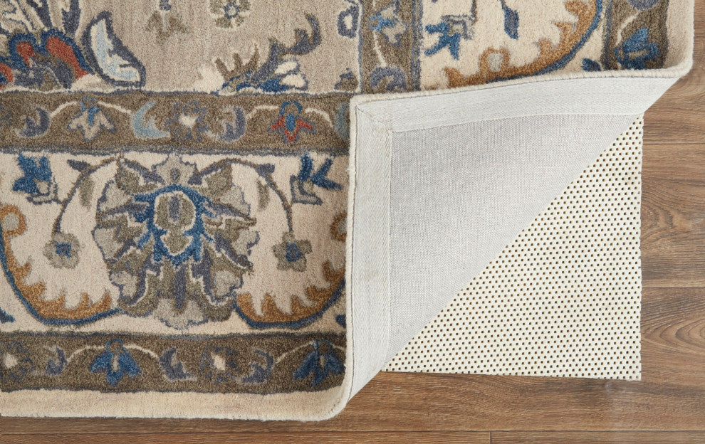 Weave & Wander Mattias Persian Warm Gray/Blue Rug, 5' X 8'