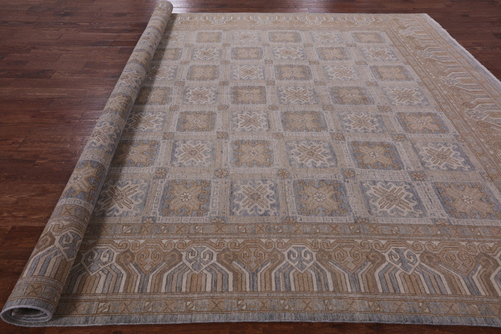 9' 9" X 13' 7" Khotan Hand-Knotted Wool Area Rug Q4277