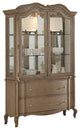 Buffet Cabinet, Rubberwood Legs With Glass Doors & Round Handles, Antique Taupe