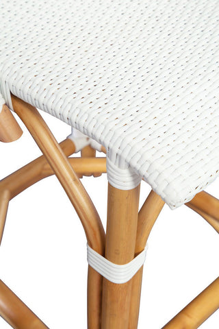 Leroy Rattan Counter Stool, White
