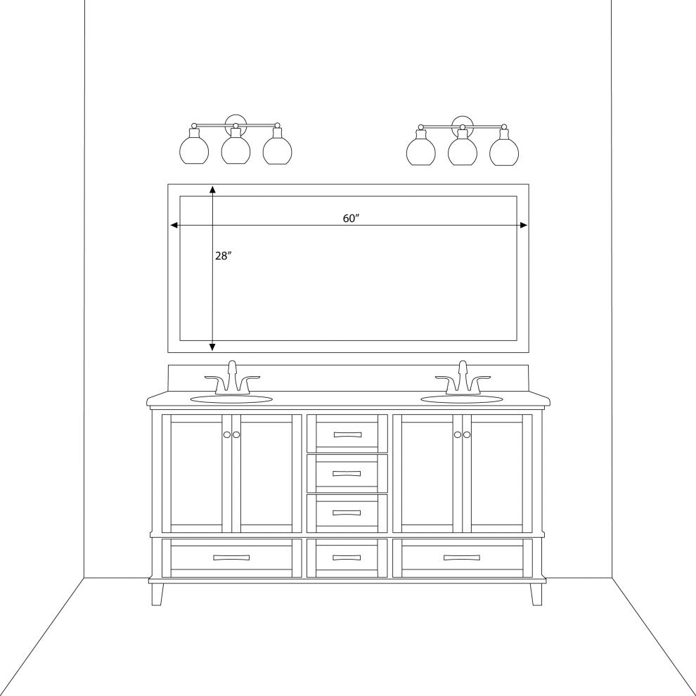 LaRue Framed Wall Mirror, Black, 28" X 60"