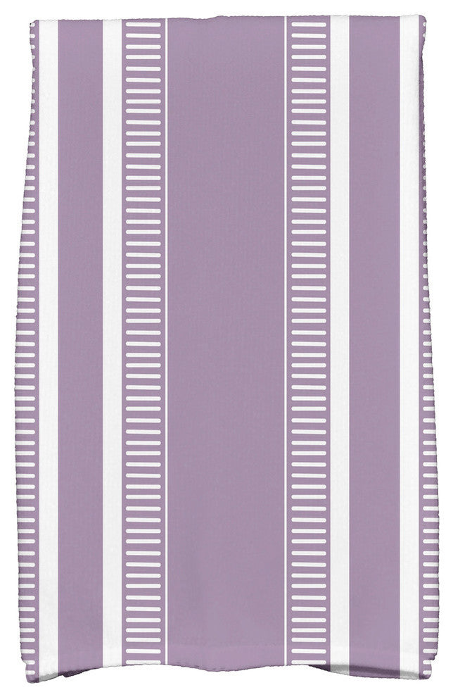 18"x30" Dashing Stripe Stripe Print Kitchen Towel, Purple
